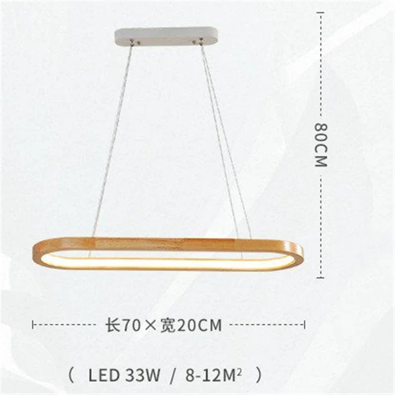 suspension en bois massif pour restaurant et bar à led