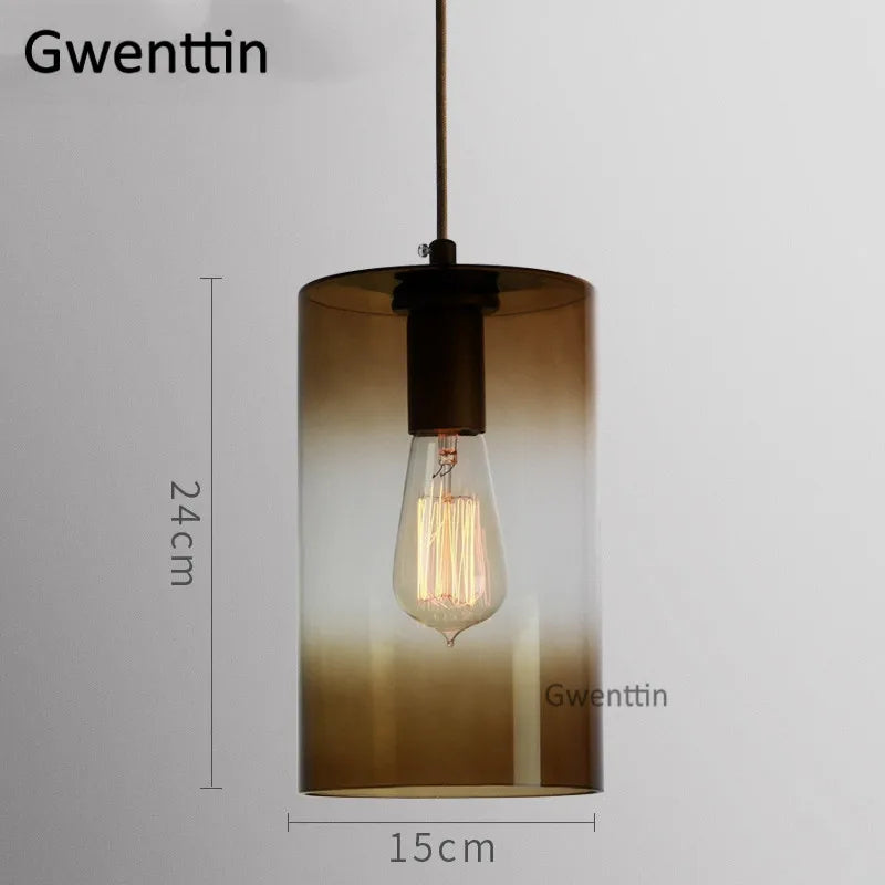 suspension moderne en verre teinté pour décoration intérieure