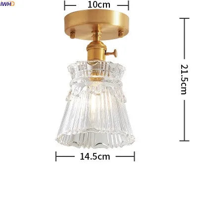 plafonnier led iwhd verre cuivre style nordique vintage edison