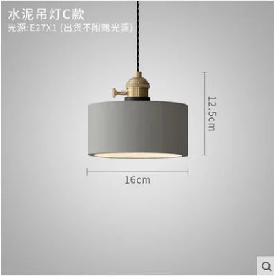 Luminaires suspendus LED en ciment nordique
