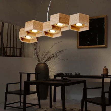 suspension en bois acrylique design nid dabeille pour intérieur