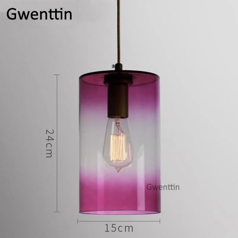 suspension moderne en verre teinté pour décoration intérieure