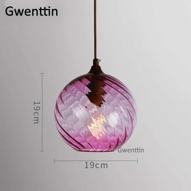 suspension moderne en verre teinté pour décoration intérieure