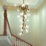 suspension en fer nordique avec verre lys tulipe camélia pour éclairage décoratif