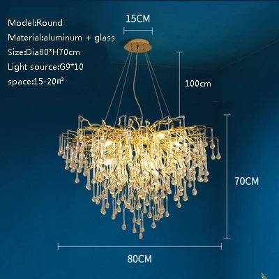 lustre en cristal pour éclairage créatif et décoration élégante
