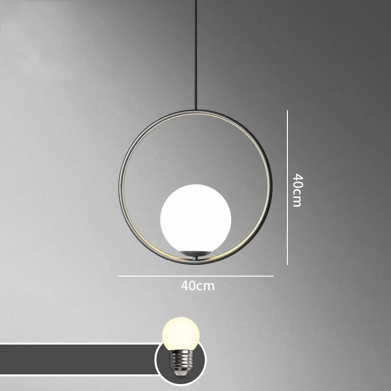 lustre à led rétro en verre pour décoration intérieure