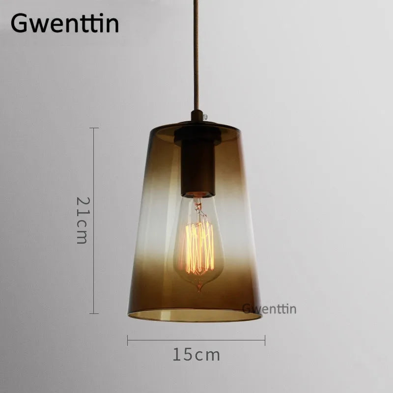 suspension moderne en verre teinté pour décoration intérieure