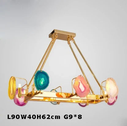 suspension design ronde en agate de fer moderne