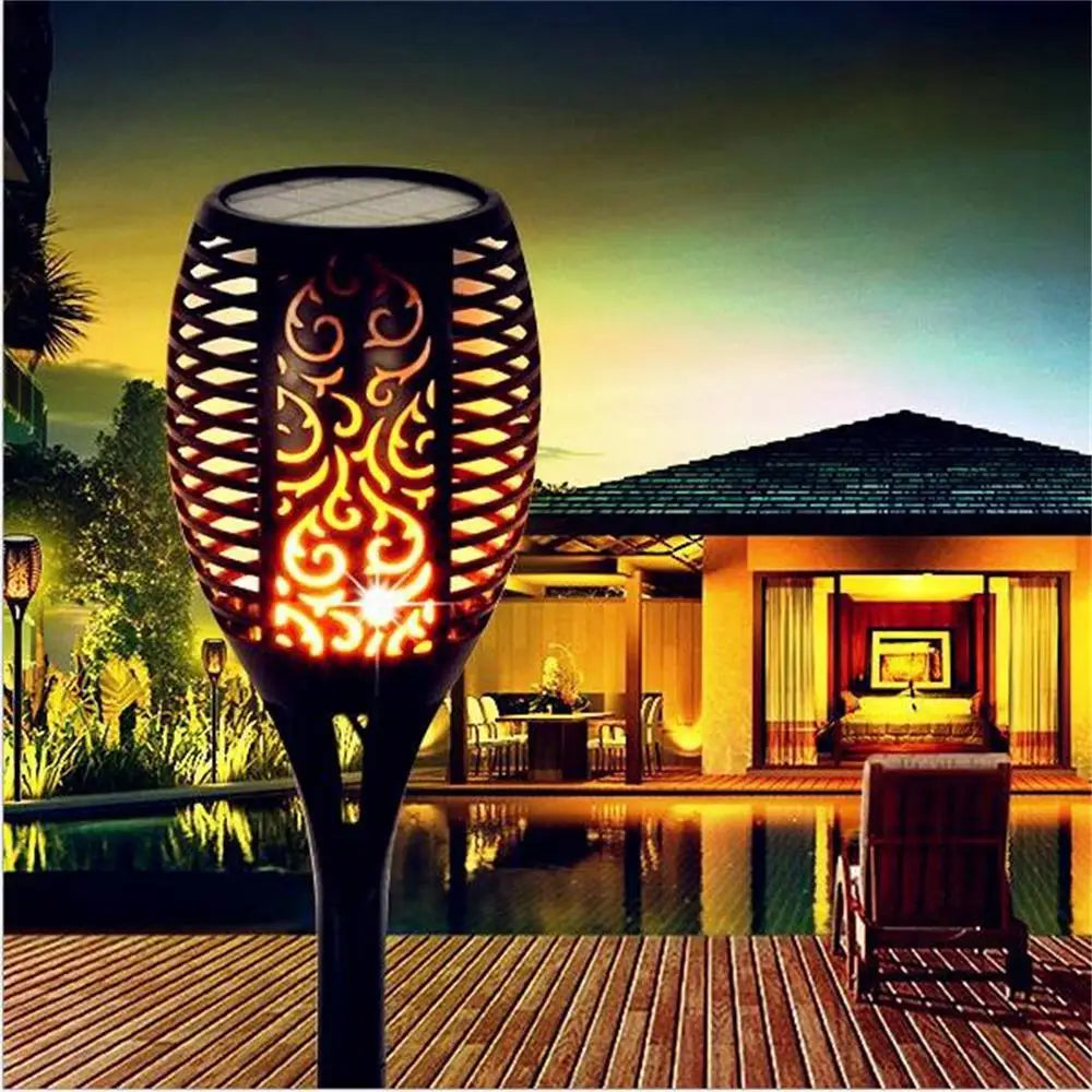 lampe led solaire étanche pour décoration de jardin vacillante