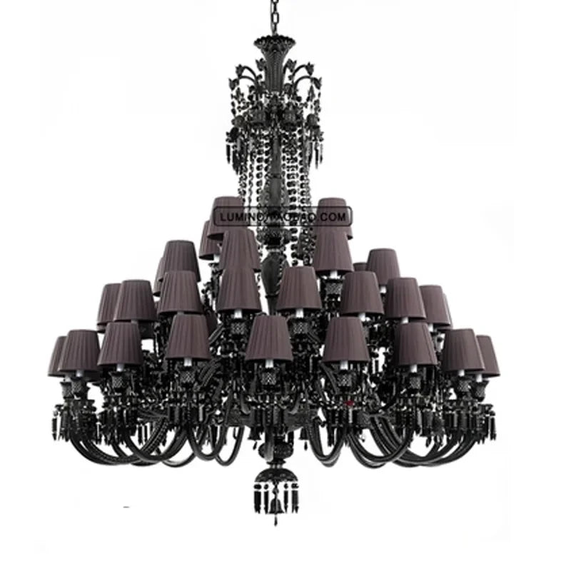 lustre en cristal noir pour un éclairage luxueux et élégant