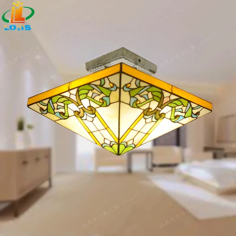 plafonnier marocain en verre fait main style rétro pour enfants