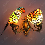 lampe de chevet perroquet design créatif en verre teinté