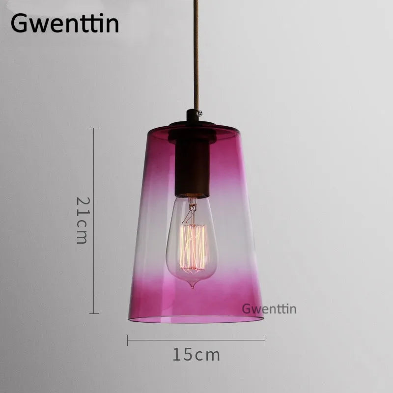 suspension moderne en verre teinté pour décoration intérieure