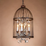 lustre vintage en fer forgé style empire cristal