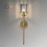 applique murale rétro en cuivre avec cristal classique