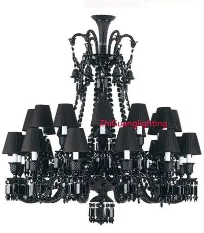 lustre en cristal noir pour un éclairage luxueux et élégant