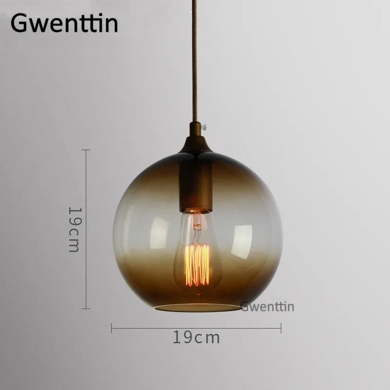 suspension moderne en verre teinté pour décoration intérieure