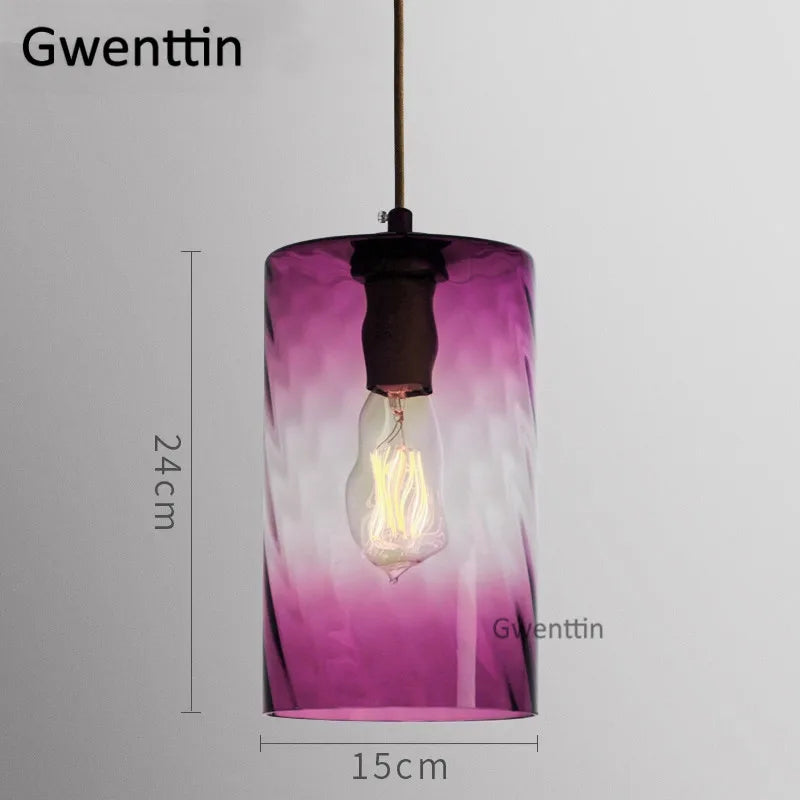 suspension moderne en verre teinté pour décoration intérieure