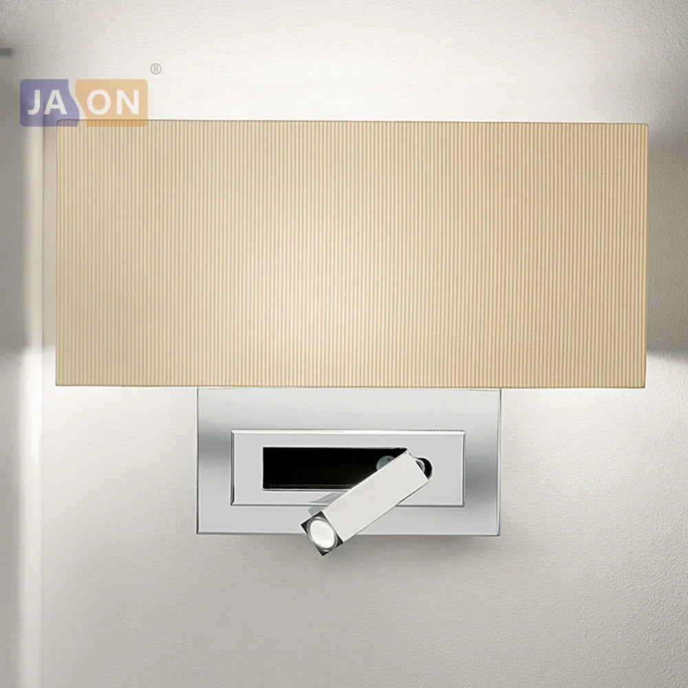 applique murale led nordique en fer et aluminium rotative sans fil