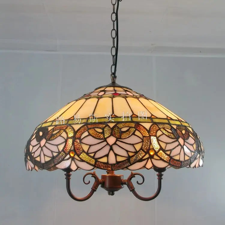 lustre en verre en forme de cœur style tiffany rétro pour restaurant