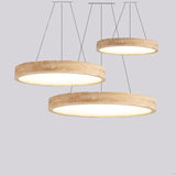 lustre moderne en bois et fer design suspendu