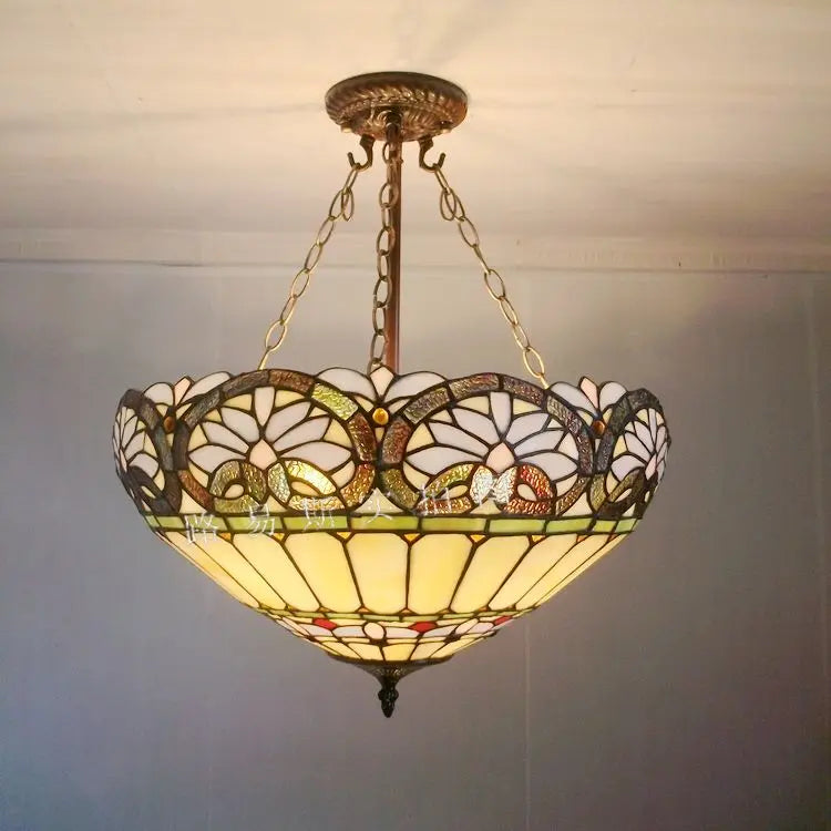 lustre antique style tiffany pour éclairage intérieur et extérieur