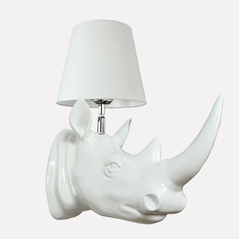 applique murale en forme de rhinocéros style campagnard américain