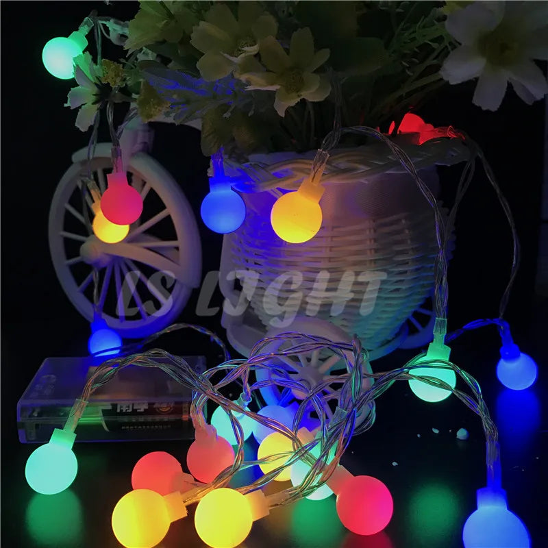 guirlande lumineuse à 80 led boules cerisier pour mariage et noël