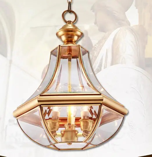 suspension en verre antique en cuivre pour intérieur éclairage élégant