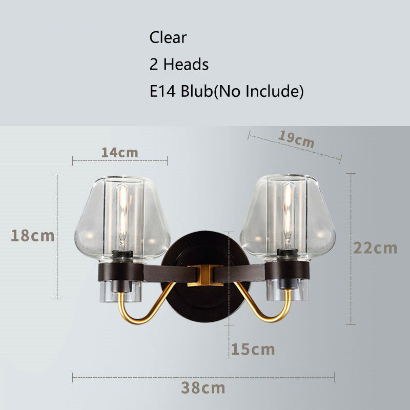 Applique murale industriel rétro en verre Berry