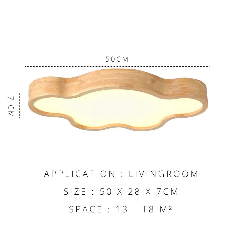 plafonnier led en bois design moderne étoile nuage décoratif