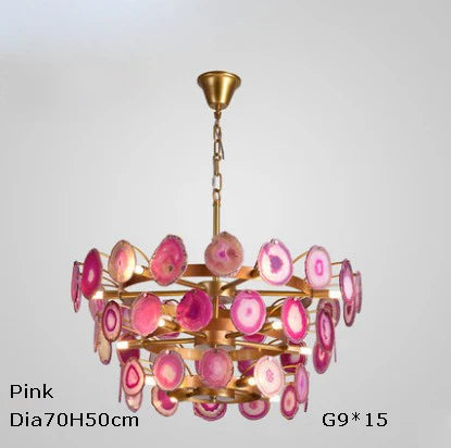 suspension design en agate de fer pour intérieur moderne