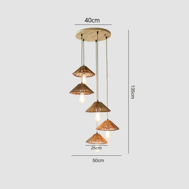 suspension en bambou style japonais pour décoration intérieure