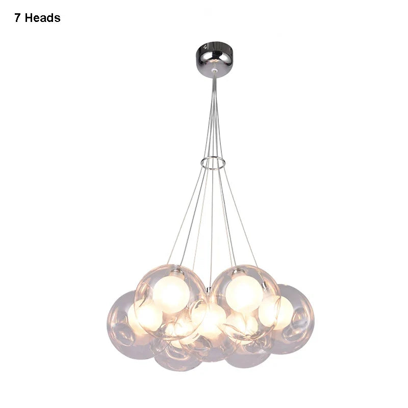 gzmj moderne boule de verre suspension lumières multiples têtes suspension lampe