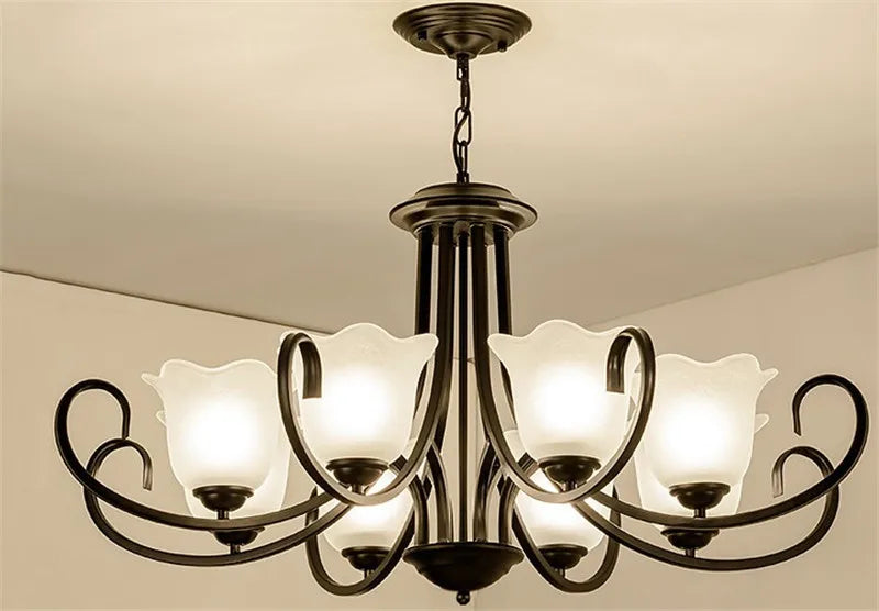 lustre suspendu en verre pour éclairage intérieur moderne