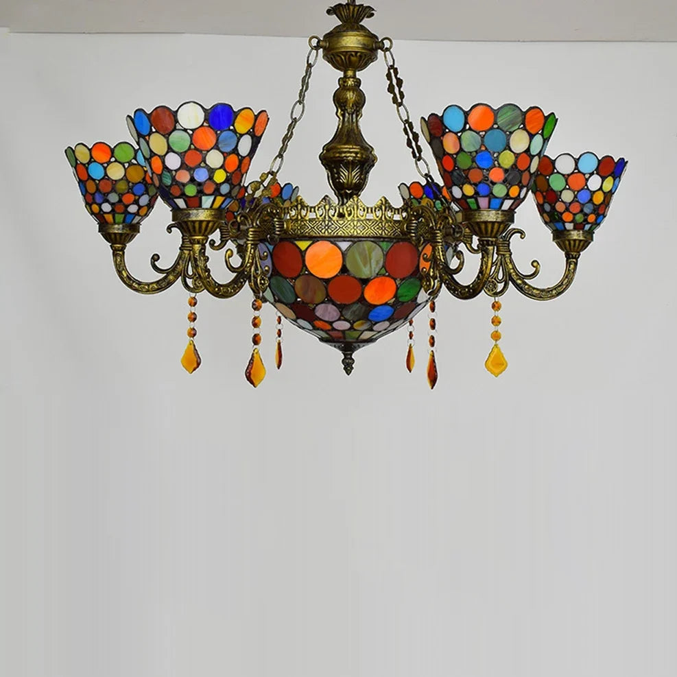 suspension en verre tiffany design moderne pour éclairage intérieur