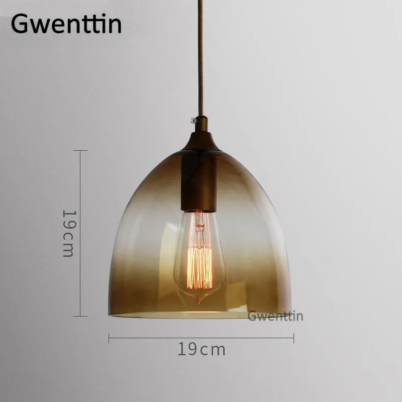 suspension moderne en verre teinté pour décoration intérieure