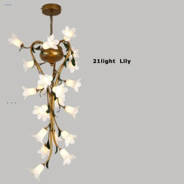 suspension en fer nordique avec verre lys tulipe camélia pour éclairage décoratif