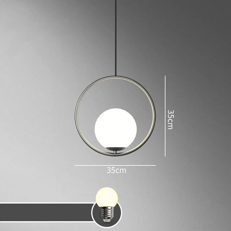 lustre à led rétro en verre pour décoration intérieure