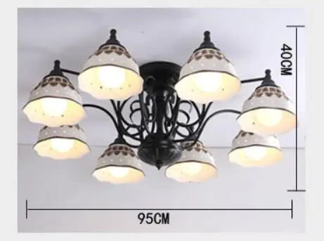 plafonnier en céramique style européen ambiance rétro pour intérieur