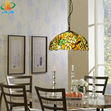 lustre antique en style européen avec feuilles vertes décoratives