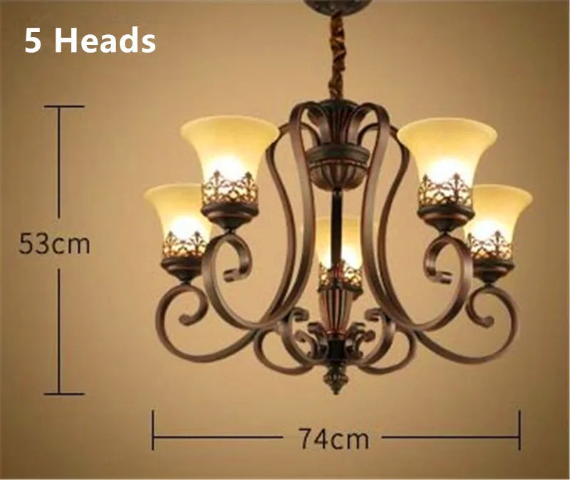 lustre en métal vintage style européen rétro pour éclairage intérieur