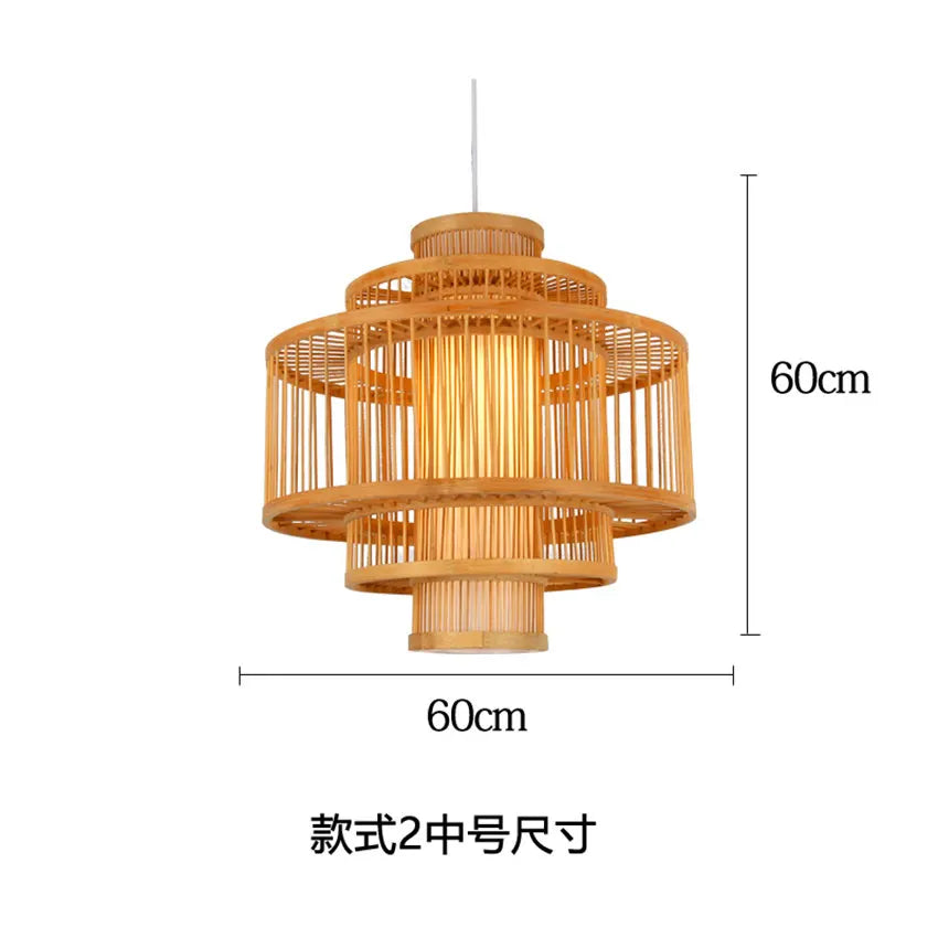 suspension en bois chinois design lumineux pour restaurant japonais
