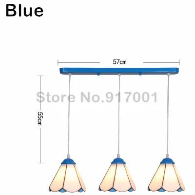3 Heads Colorful Glass LED Pendant Lamps Light,Bedroom Suspension Hanging Ceiling Lamp