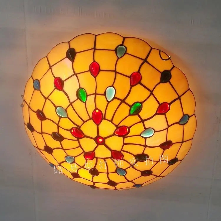 Factory Direct 16-inch The American Retro Ceiling Lamps Tiffany Stained Glass Art Of Living Room, Bedroom Balcony Lighting