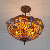 lustre européen dragonfly tiffany lampes lumière antique nostalgie