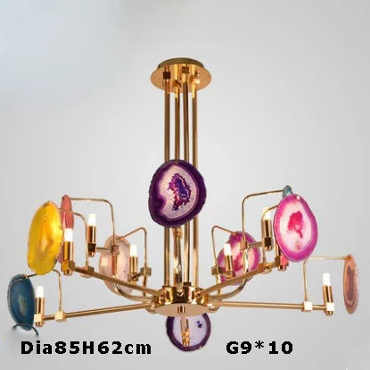 suspension design ronde en agate de fer moderne