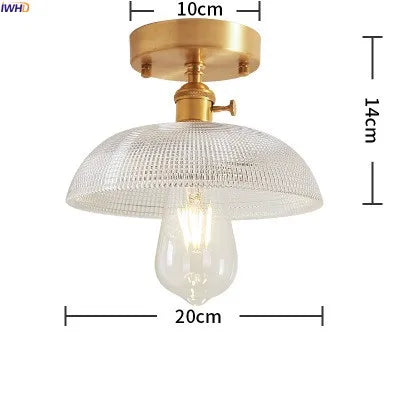 plafonnier led iwhd verre cuivre style nordique vintage edison