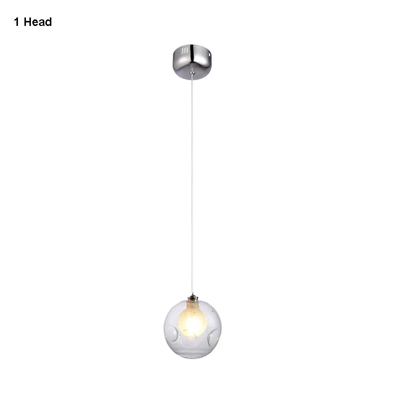 gzmj moderne boule de verre suspension lumières multiples têtes suspension lampe