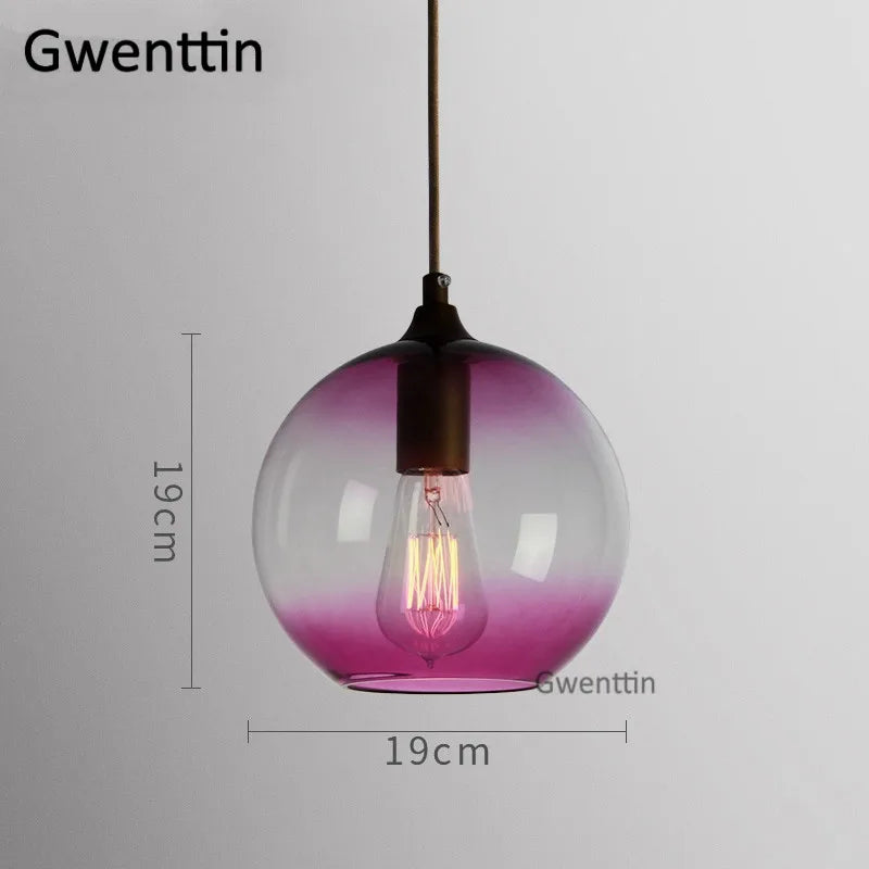 suspension moderne en verre teinté pour décoration intérieure